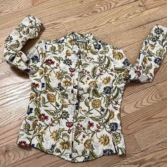 & TROUSERS DANIELLE M FLORAL TAPESTRY BROCADE BLAZER SZ 6 - Picture 6 of 6